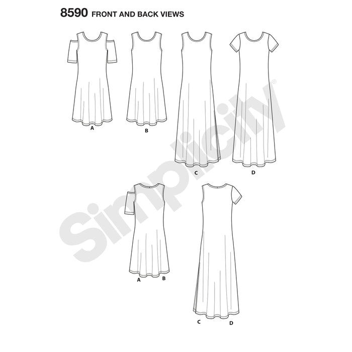 8590 Women's Knit Dresses. Size: XL-XXXXXL (48-66)