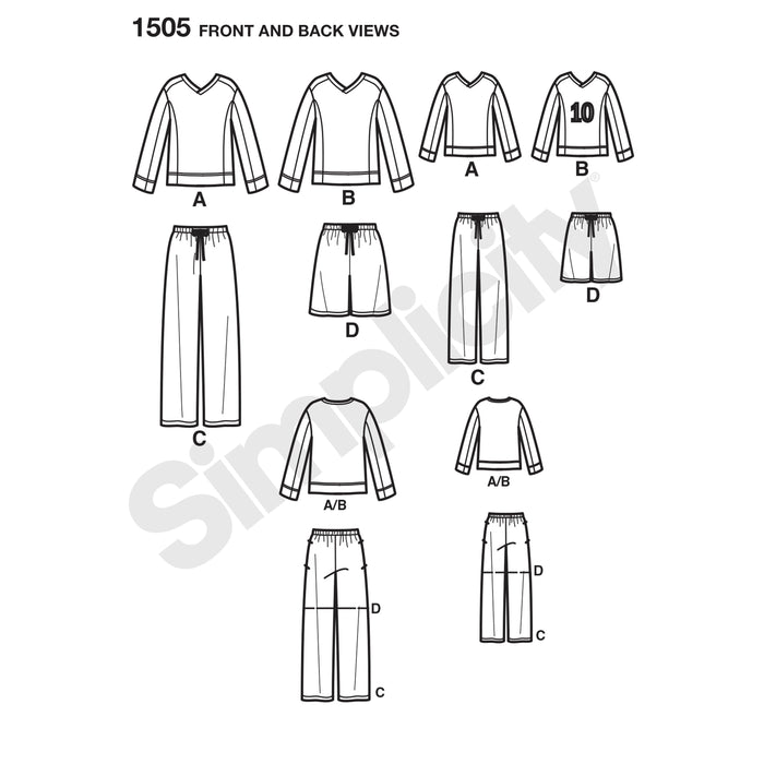 1505 Husky Boys' & Big & Tall Men's Tops and Pants. Size: S-L / XL-XXXXXL