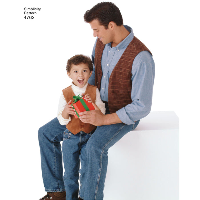 4762 Boy's and Men's Vests and Ties. Size: S-L / S-XL