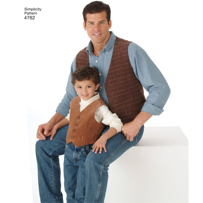 4762 Boy's and Men's Vests and Ties. Size: S-L / S-XL