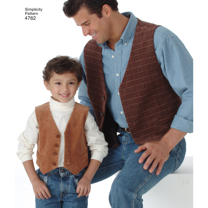 4762 Boy's and Men's Vests and Ties. Size: S-L / S-XL