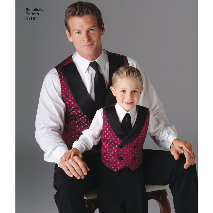 4762 Boy's and Men's Vests and Ties. Size: S-L / S-XL