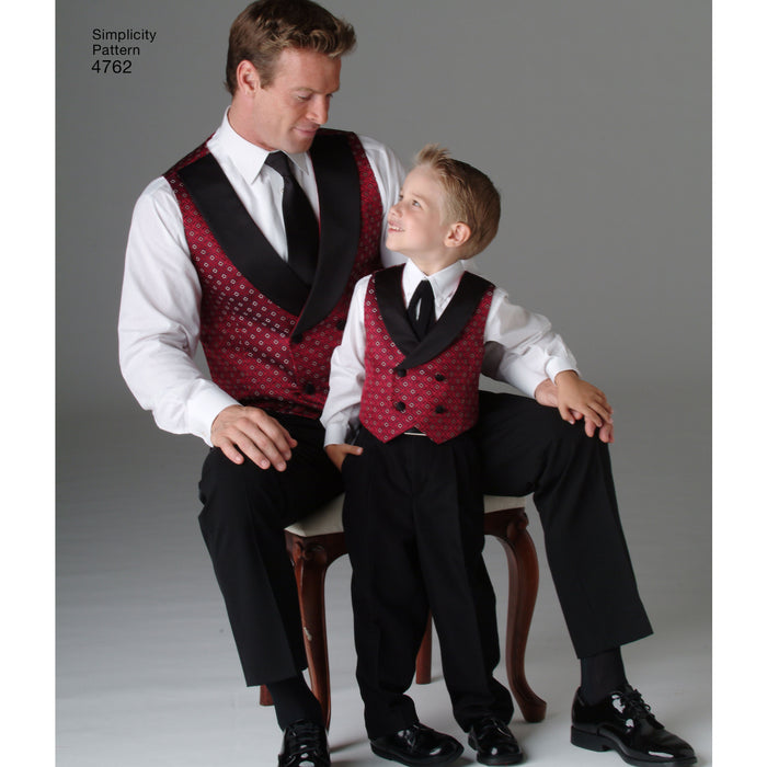 4762 Boy's and Men's Vests and Ties. Size: S-L / S-XL