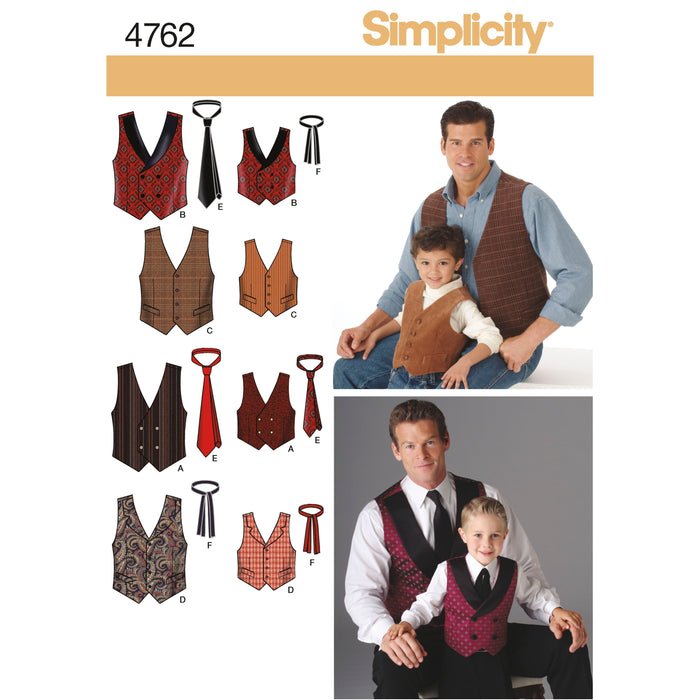 4762 Boy's and Men's Vests and Ties. Size: S-L / S-XL