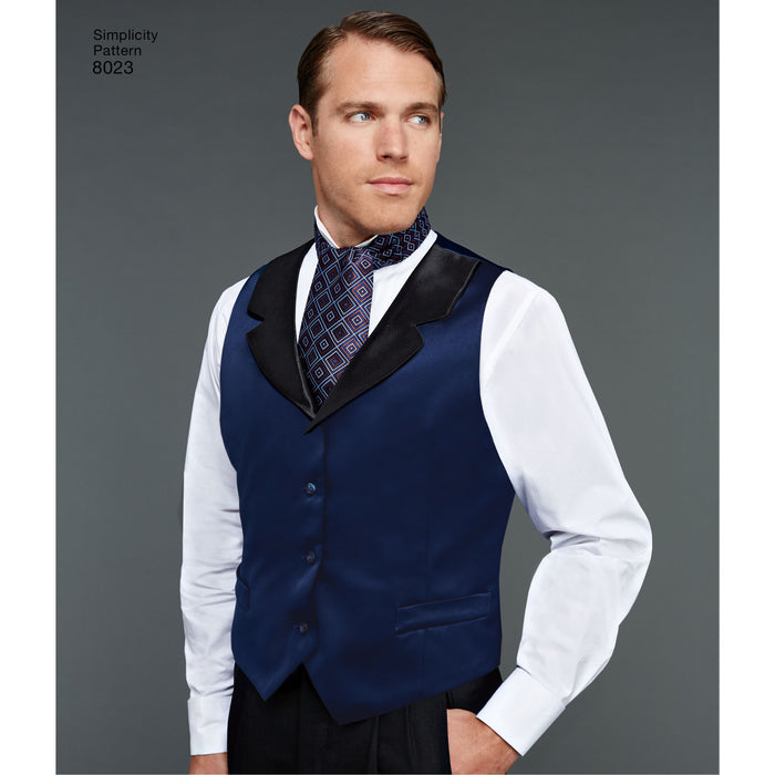 8023 Boys' and Men's Vest, Bow Tie, Cummerbund and Ascot. Size: S-L / S-XL