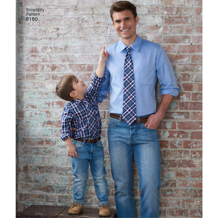 8180 Boys' and Men's Shirt, Boxer Shorts and Tie. Size: S-L / S-XL