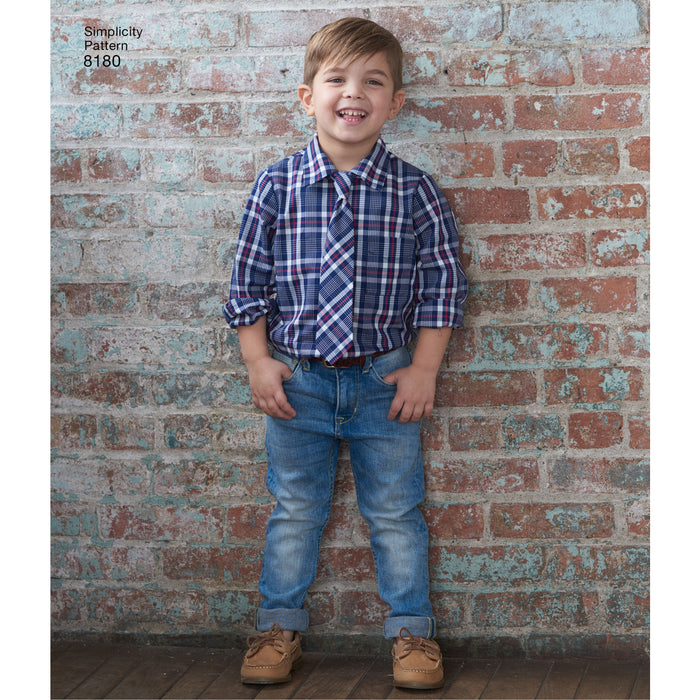 8180 Boys' and Men's Shirt, Boxer Shorts and Tie. Size: S-L / S-XL