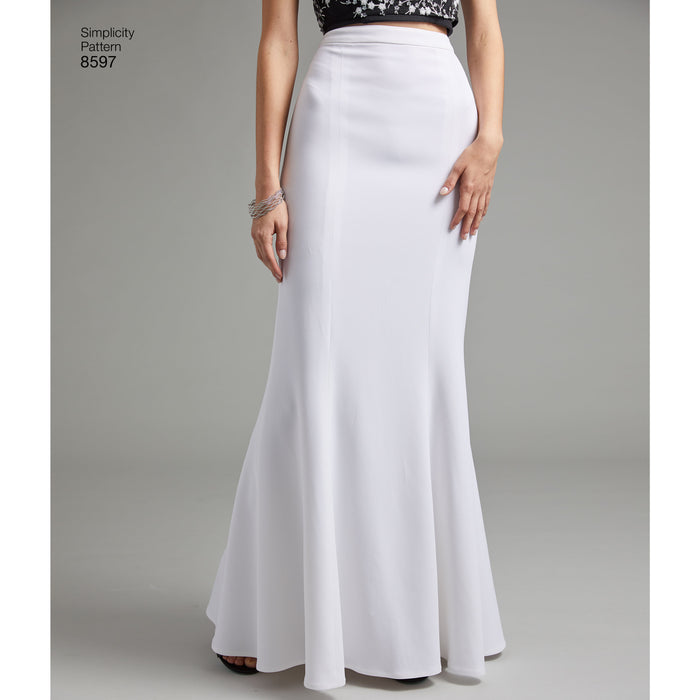 8597 Misses' and Women's Special Occasion Skirts. Size: 34-52