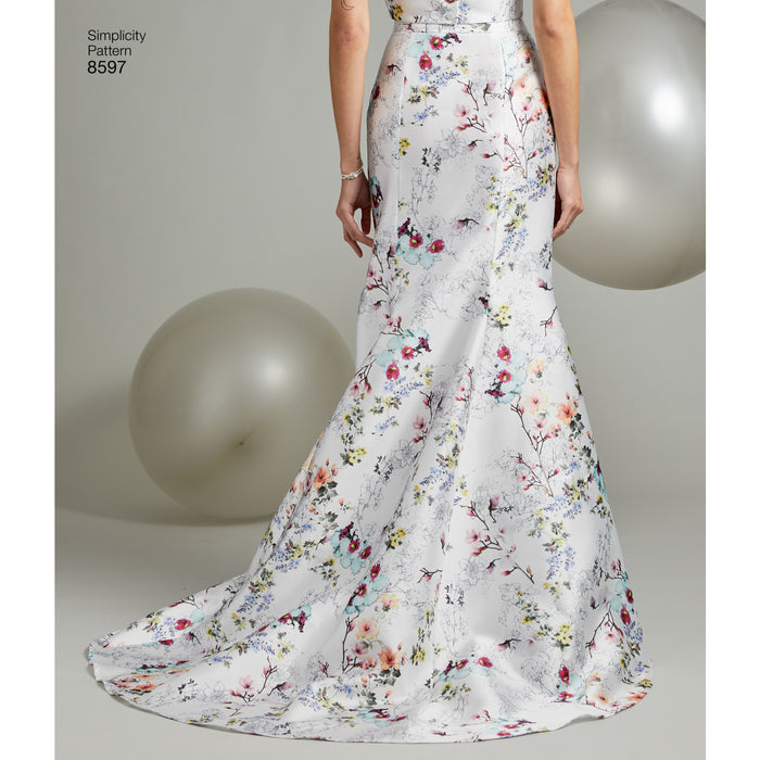 8597 Misses' and Women's Special Occasion Skirts. Size: 34-52