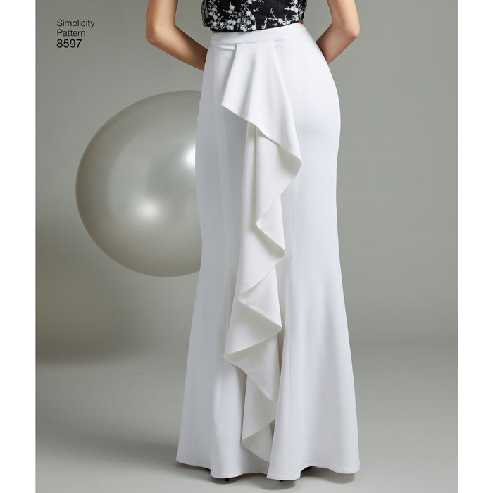 8597 Misses' and Women's Special Occasion Skirts. Size: 34-52