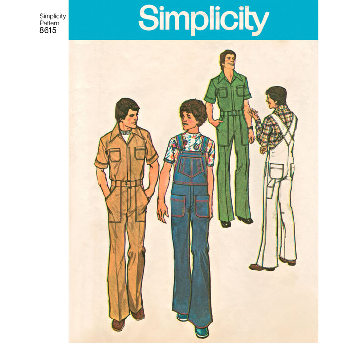8615 Men's Vintage Jumpsuit and Overalls. Size: 44-62