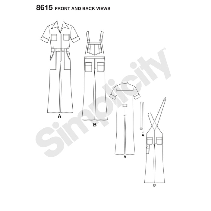 8615 Men's Vintage Jumpsuit and Overalls. Size: 44-62