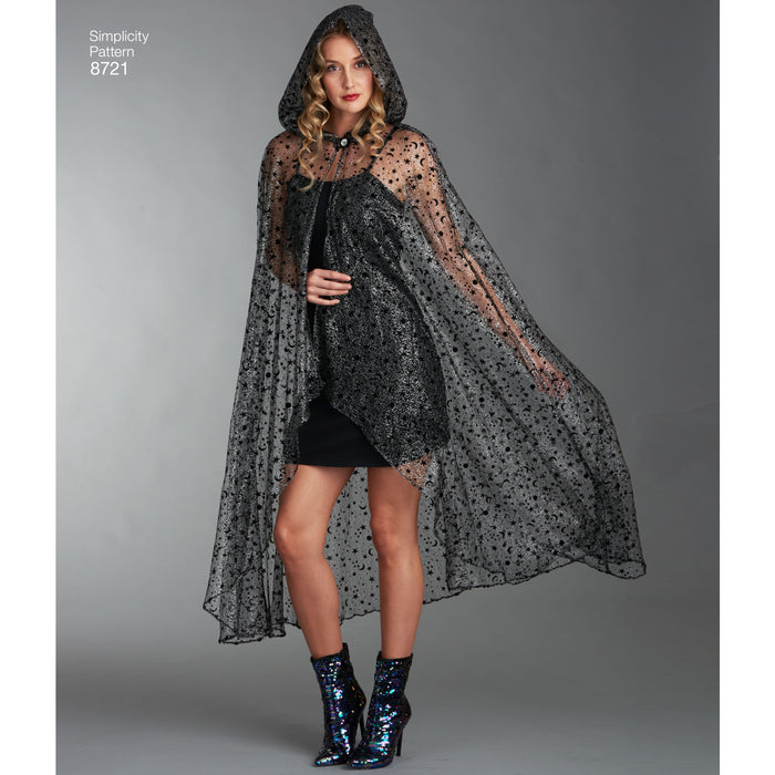 8721 Misses' Capes. Size: One size