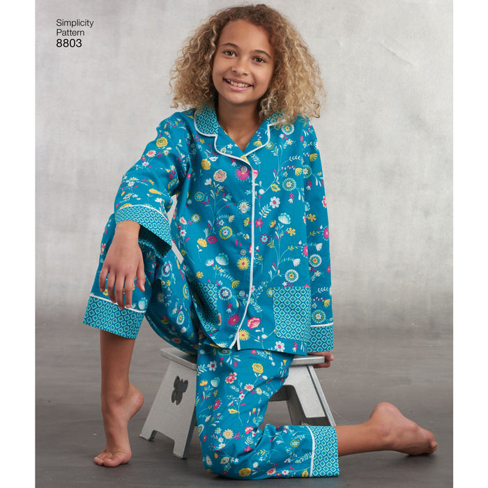 8803 Girls' and Misses' Lounge Pants and Shirt. Size: Kid´s S-L (6-16 y) / Adults XS-XL (32-50)