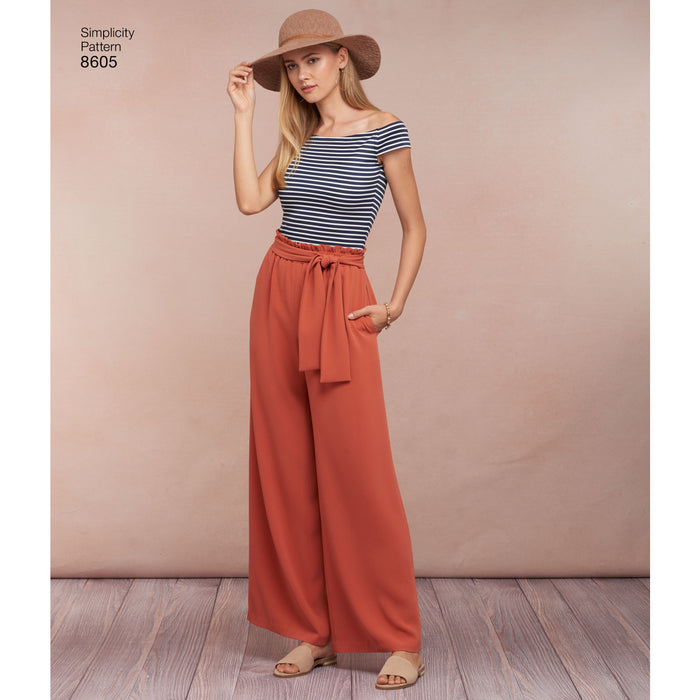 8605 Misses' Pull-On Skirt and Pants. Size: XS-XL (32-50)