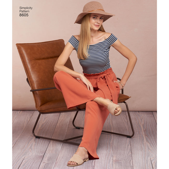 8605 Misses' Pull-On Skirt and Pants. Size: XS-XL (32-50)