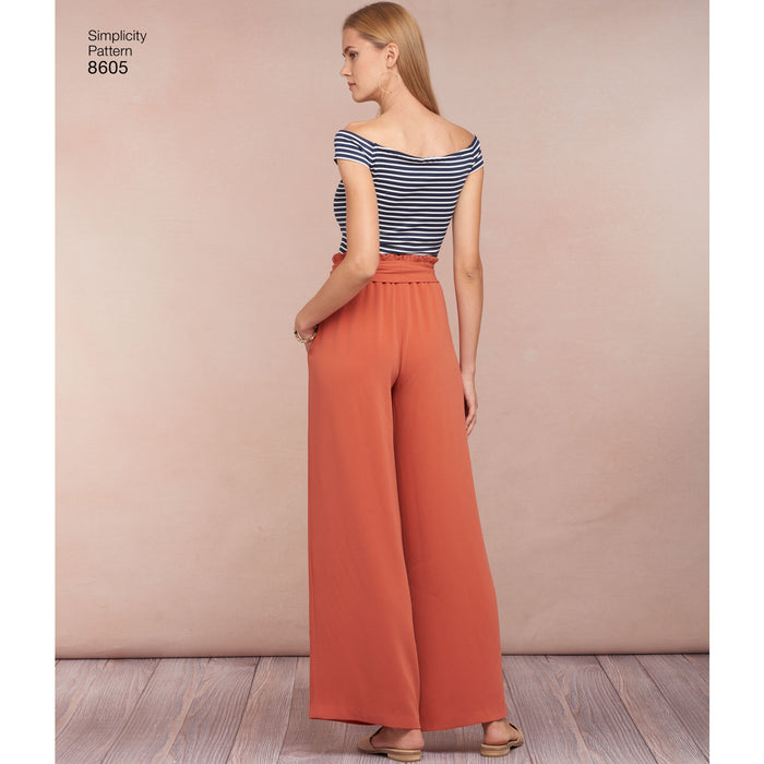 8605 Misses' Pull-On Skirt and Pants. Size: XS-XL (32-50)