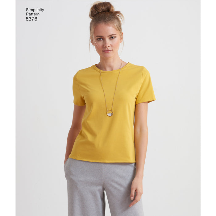 8376 Misses' Knit Top with Multiple Pieces for Design Hacking. Size: XXS-XXL
