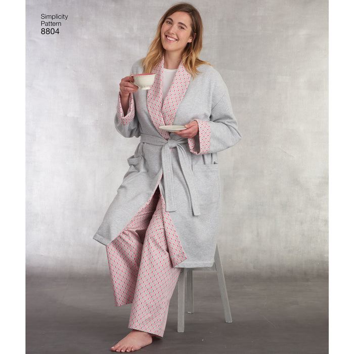 8804 Women's Plus Size and Men's Robe and Pants. Size: S-XXXL