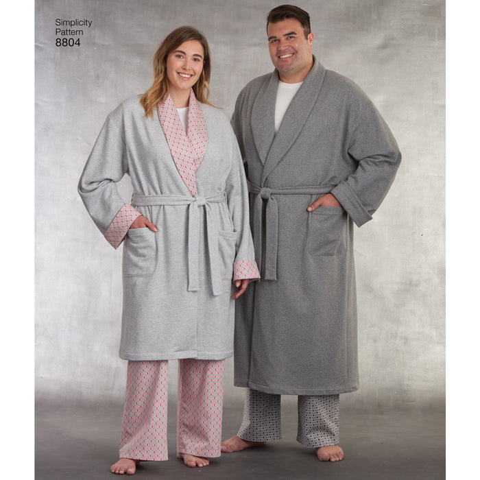 8804 Women's Plus Size and Men's Robe and Pants. Size: S-XXXL