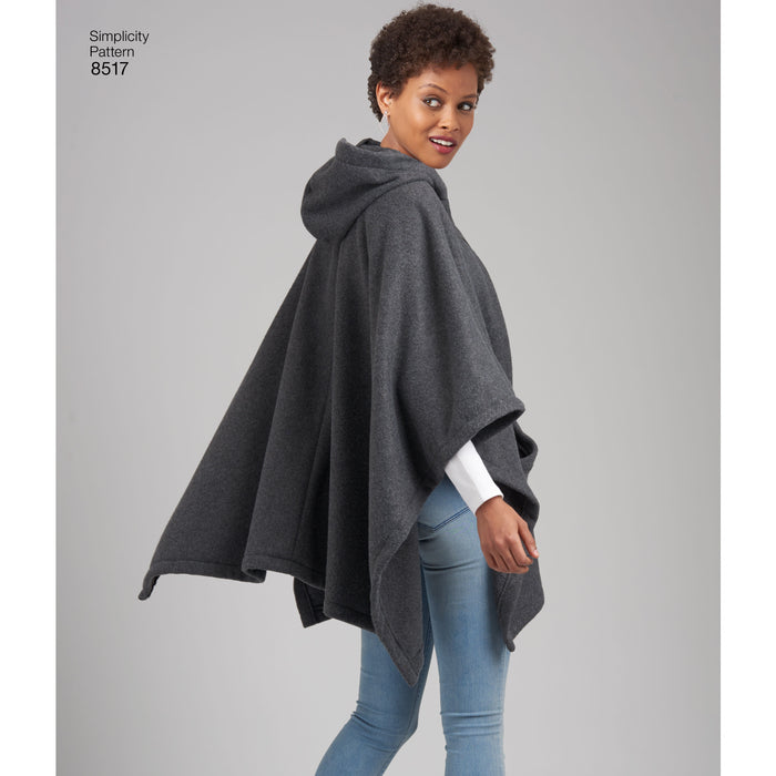 8517 Misses' Set of Ponchos. Size: XS-XL (32-50)