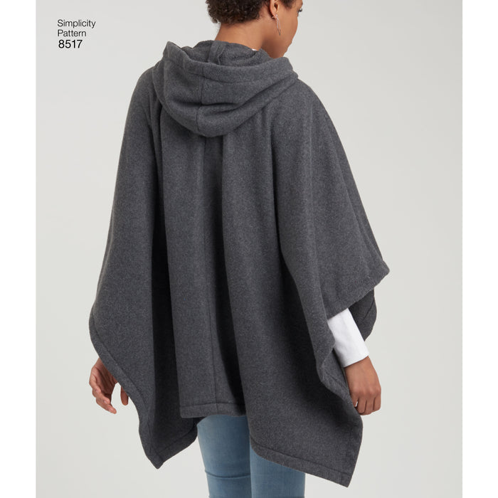 8517 Misses' Set of Ponchos. Size: XS-XL (32-50)