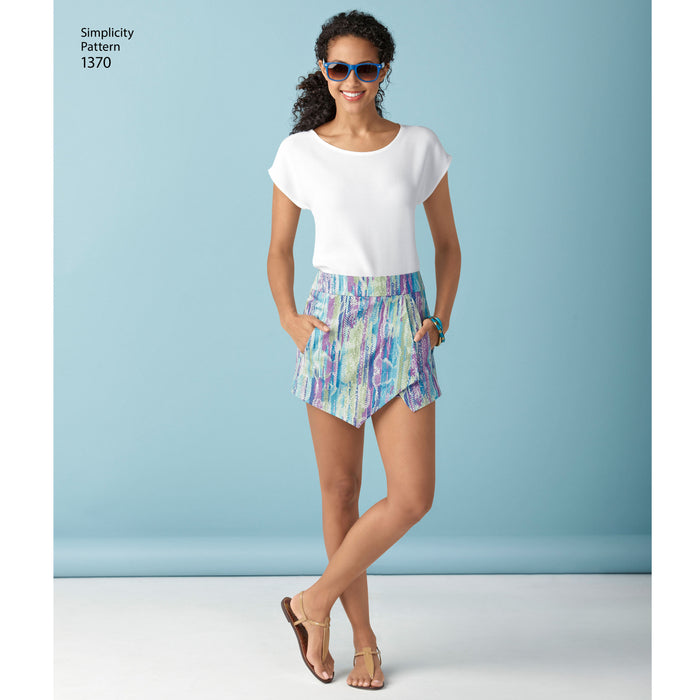 1370 Misses' Shorts, Skort and Skirt. Size: 30-46