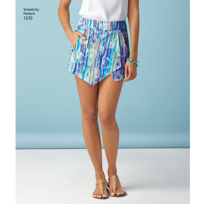 1370 Misses' Shorts, Skort and Skirt. Size: 30-46