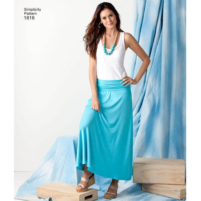 1616 Misses' Knit or Woven Skirts. Size: 34-48