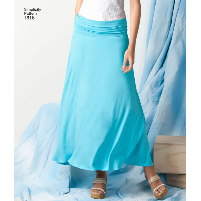 1616 Misses' Knit or Woven Skirts. Size: 34-48