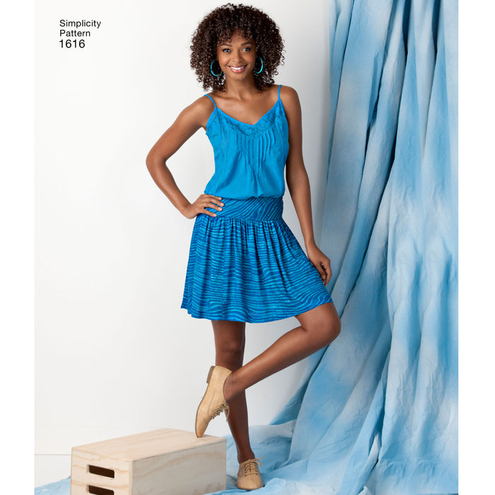 1616 Misses' Knit or Woven Skirts. Size: 34-48