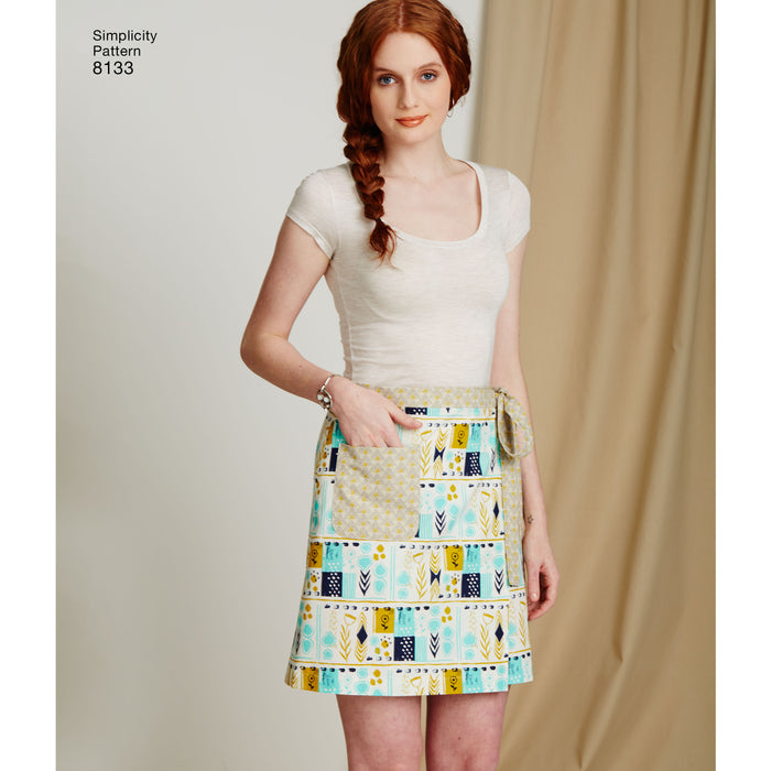 8133 Misses' Learn to Sew Wrap Skirts. Size: 32-44