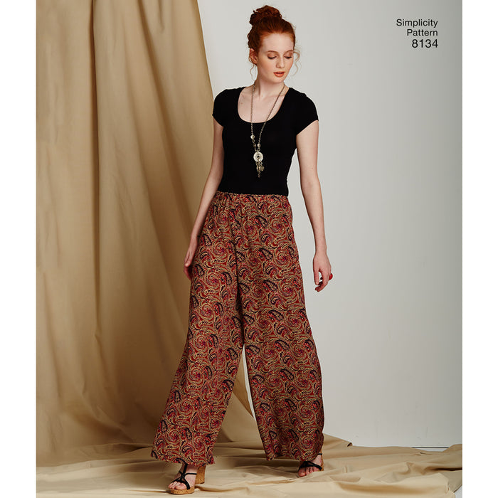 8134 Misses' Easy-to-Sew Pants and Shorts. Size: 32-48