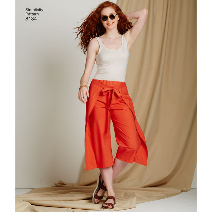 8134 Misses' Easy-to-Sew Pants and Shorts. Size: 32-48