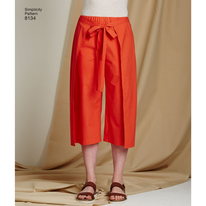8134 Misses' Easy-to-Sew Pants and Shorts. Size: 32-48