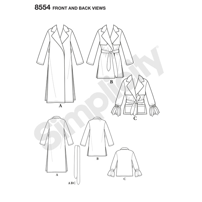 8554 Misses' and Miss Petite Coats and Jackets. Size: 32-48