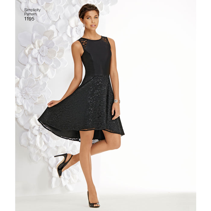 1195 Misses' and Miss Petite Special Occasion Dress. Size: 30-46