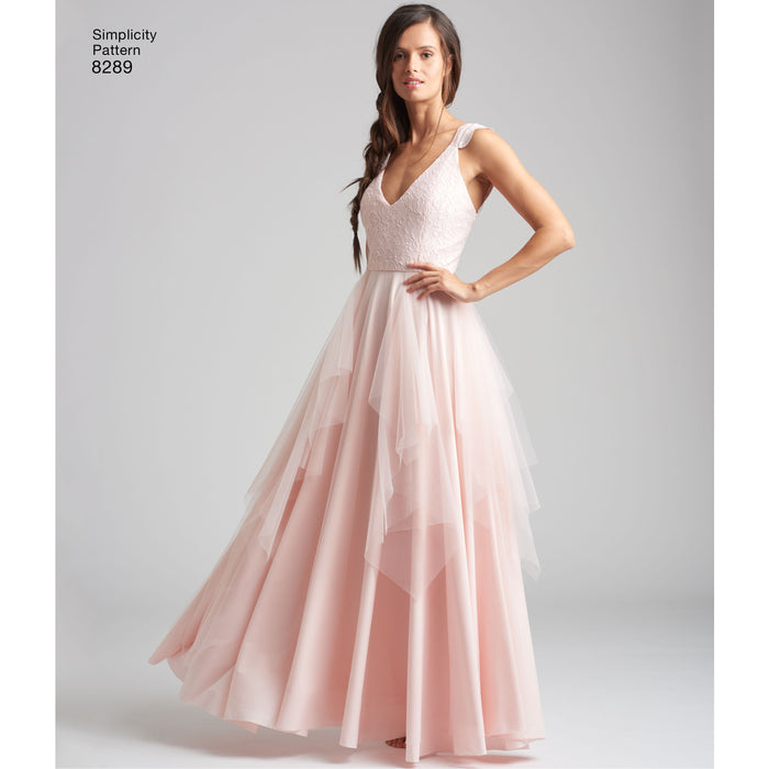 8289 Misses' Special Occasion Dresses. Size: 30-46