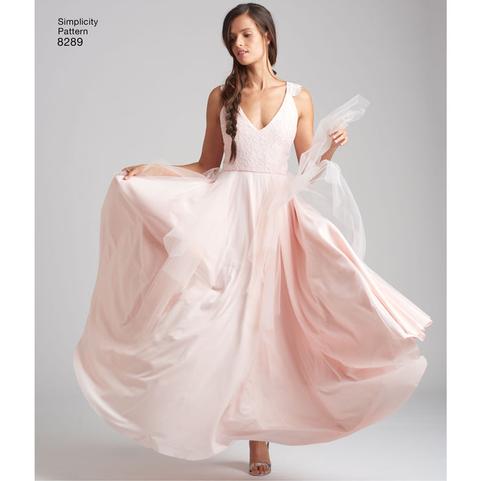 8289 Misses' Special Occasion Dresses. Size: 30-46