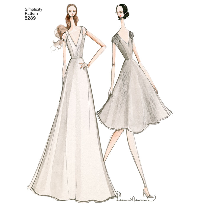 8289 Misses' Special Occasion Dresses. Size: 30-46