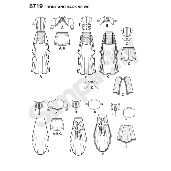 8719 Misses' Costumes. Size: 32-48