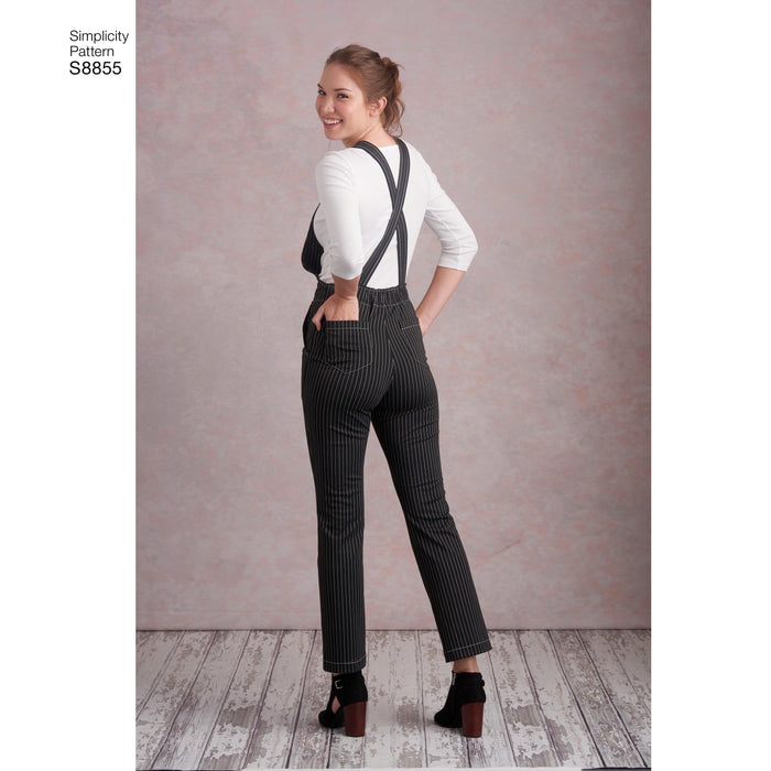 S8855 Misses' Knit Overalls. Size: 32-48
