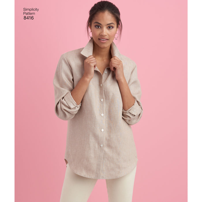 8416 Misses' Shirt with Back Variations. Size: 32-50