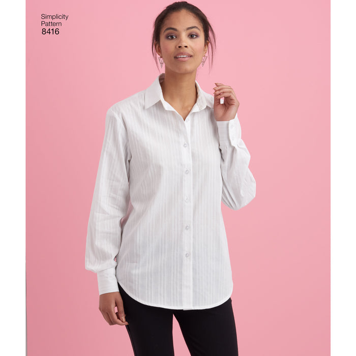 8416 Misses' Shirt with Back Variations. Size: 32-50