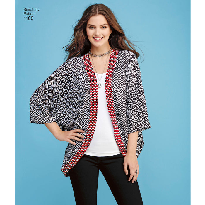 1108 Misses' Kimonos in Different Styles. Size: XXS-XXL (30-52)