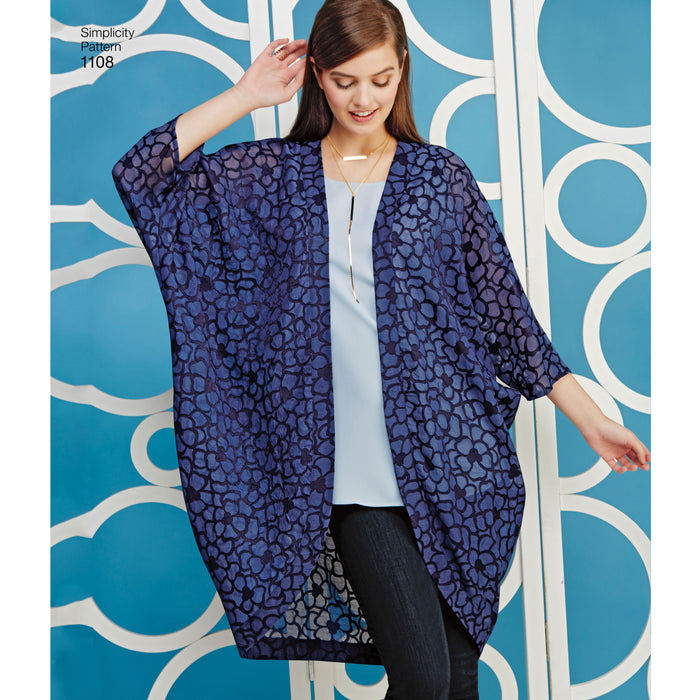 1108 Misses' Kimonos in Different Styles. Size: XXS-XXL (30-52)