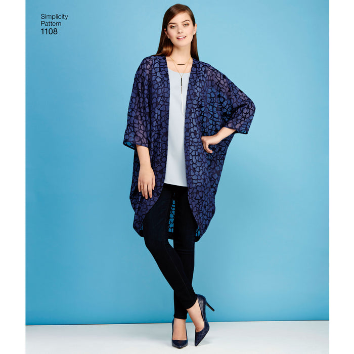 1108 Misses' Kimonos in Different Styles. Size: XXS-XXL (30-52)