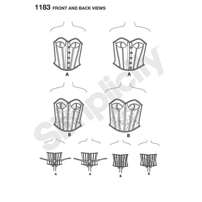 1183 Misses' and Plus Size Corsets. Size: 36-54