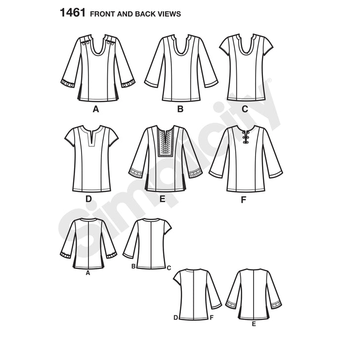 1461 Misses' & Plus Size Tunic. Size: 36-54