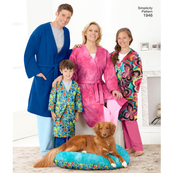 1946 Learn to Sew Child's Teen's & Adults' Robe. Size: Kid´s XS-L (4-16 y) / Adults XS-XL